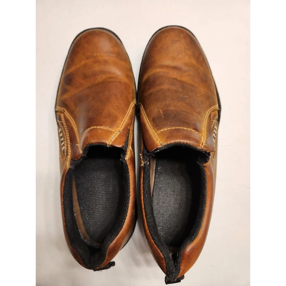 ROPER Performance Slip On Comfort Shoe Womens 7.5 Brown Leather Rugged Western